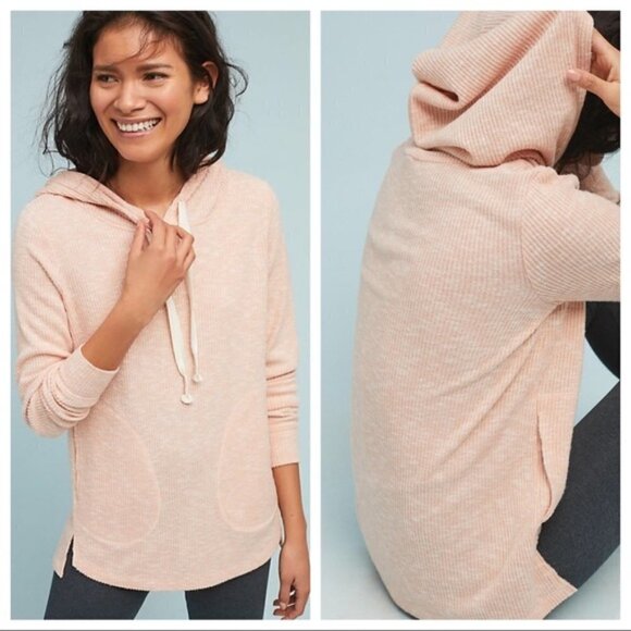 Anthropologie‎ Postmark Rosalie Pink Knit Hoodie XS - Picture 1 of 6